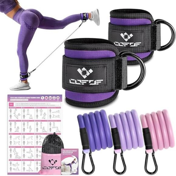 Ankle Resistance Bands With Cuffs for Working Out, Kickbacks, Hip, Leg - Picture 7 of 7